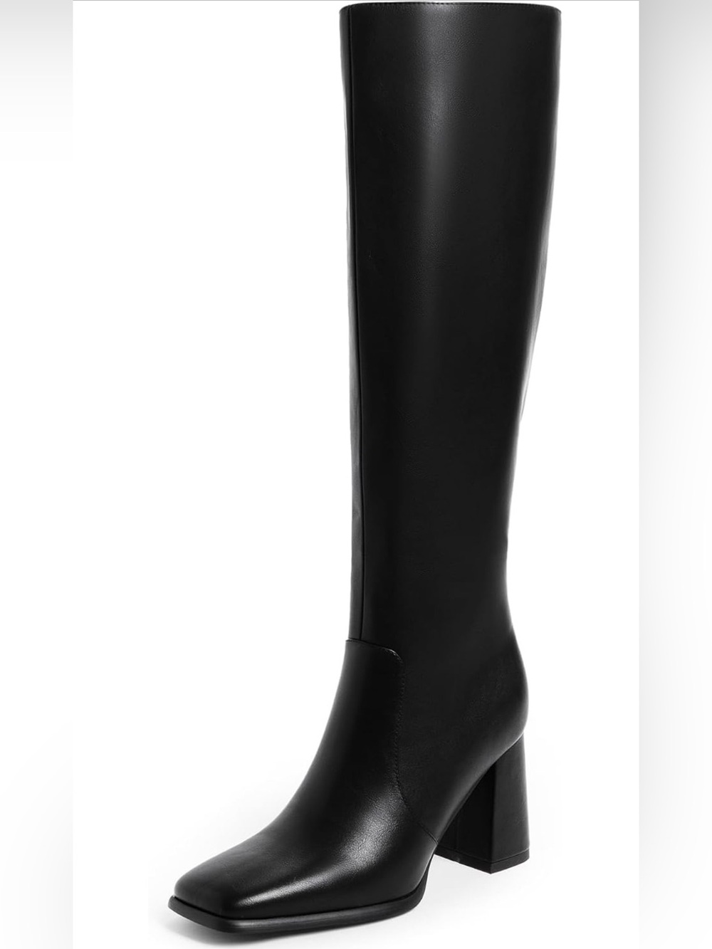 Modatope Women’s Knee High Square Toe Boots - Black - Size 9